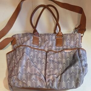 Gray and Brown Diaper Bag